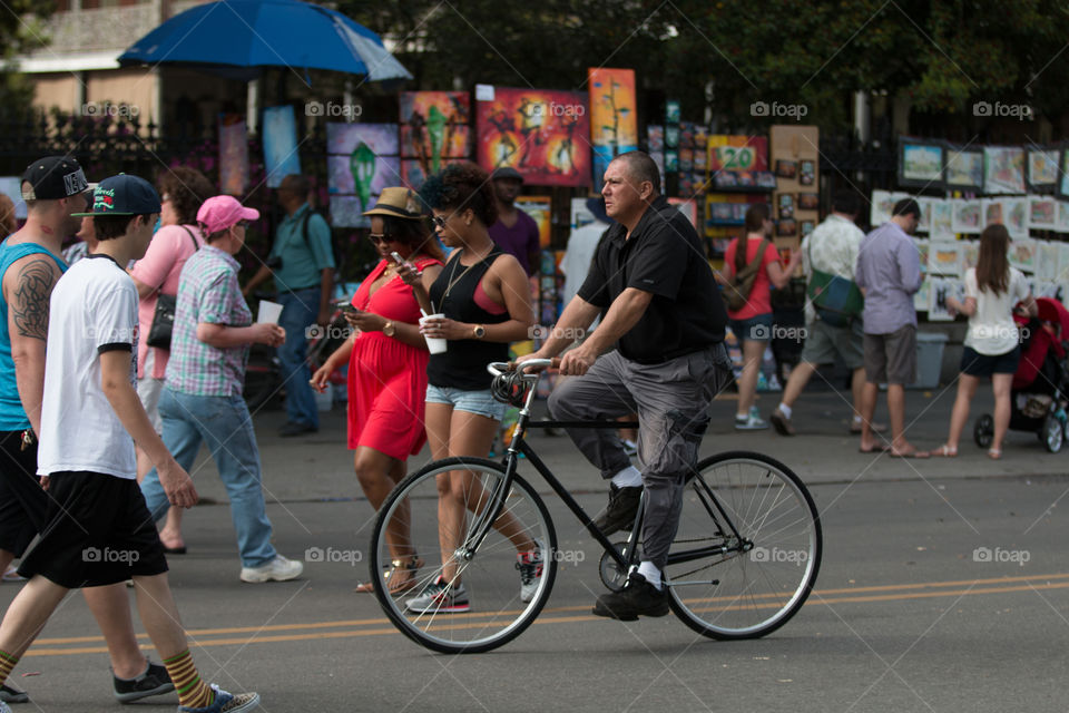 Street, Road, City, People, Wheel