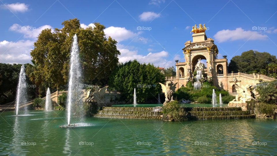 Fountain in Barcelona, Spain. View of the Fountain in Parc de la Ciutadella in Barcelona