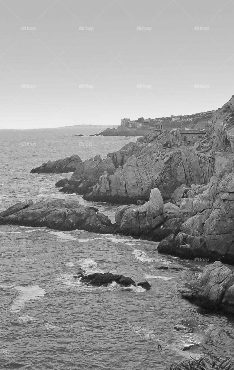 The costal rocky ocean view of chile