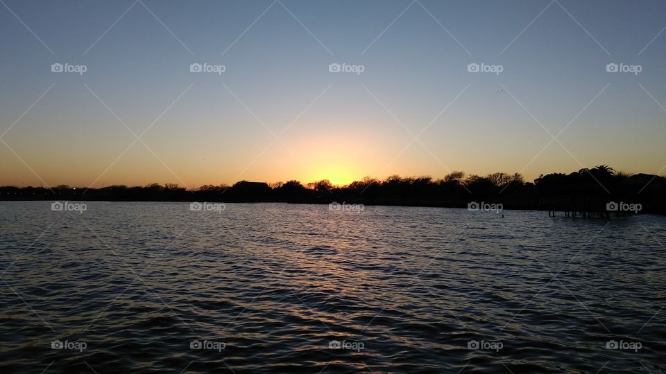 sunset on Texas lake
