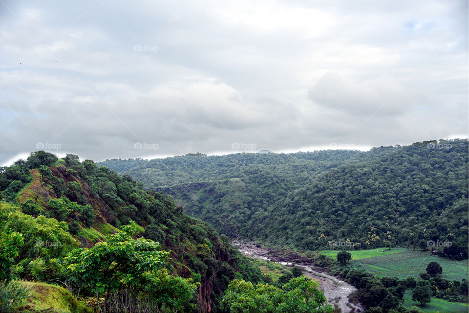 there are mountain, river,forest