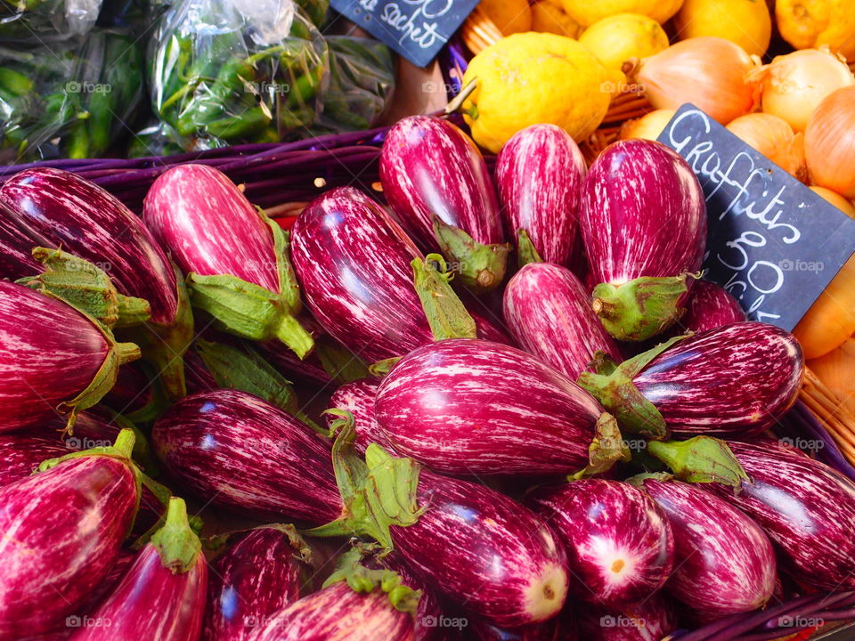 Market, Vegetable, Food, Eggplant, Nutrition