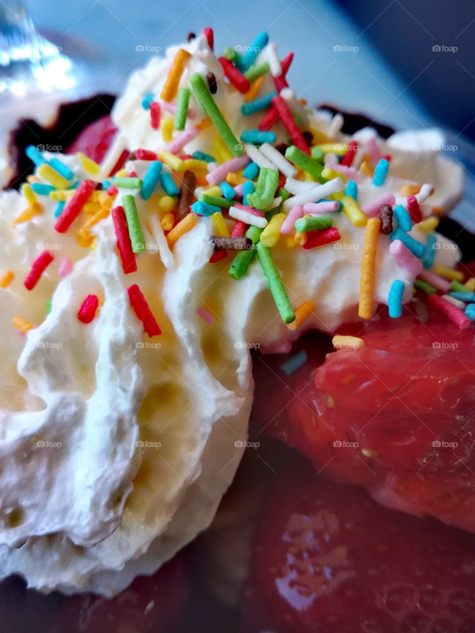 dessert, fraises, chantilly,