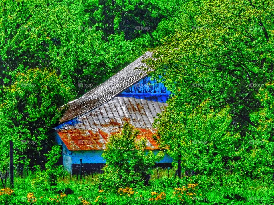 Rusty old barn