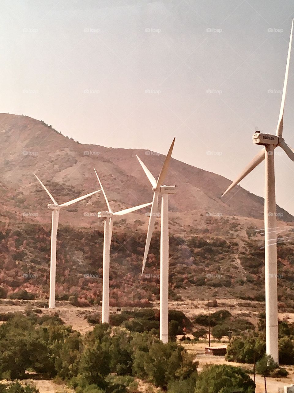 A view of the windmills coming out of Spanish Fork Canyon in Spanish Fork, Utah. 