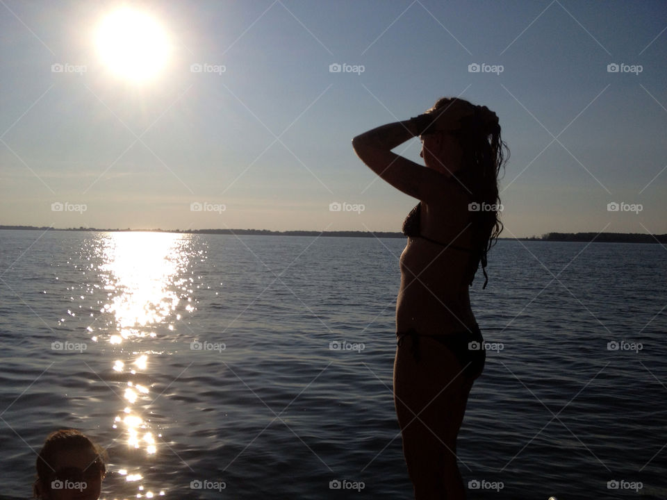 woman summer hot lake by jshadle