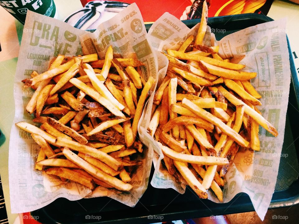 double fries 🍟 at wing stop