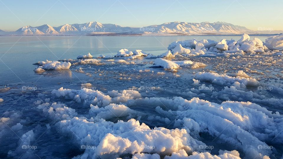 Frozen Utah Lake