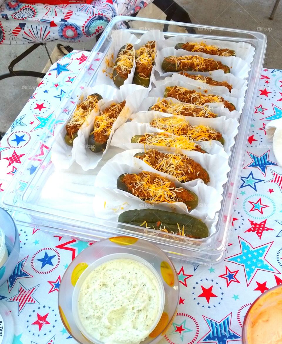 chilli stuffed pickles from a street vendor
