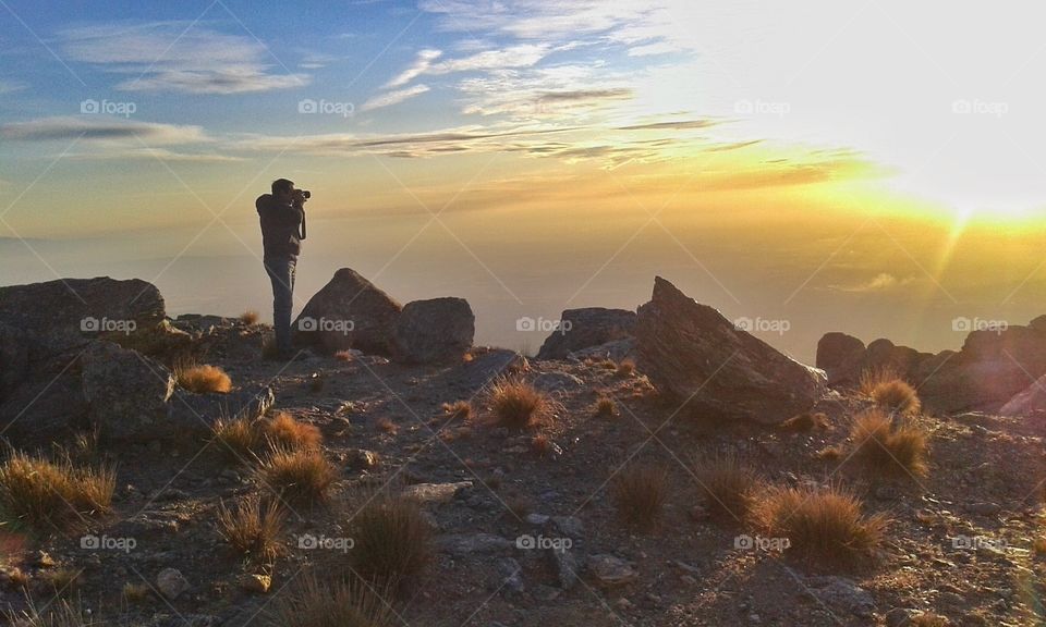 photographing sunset