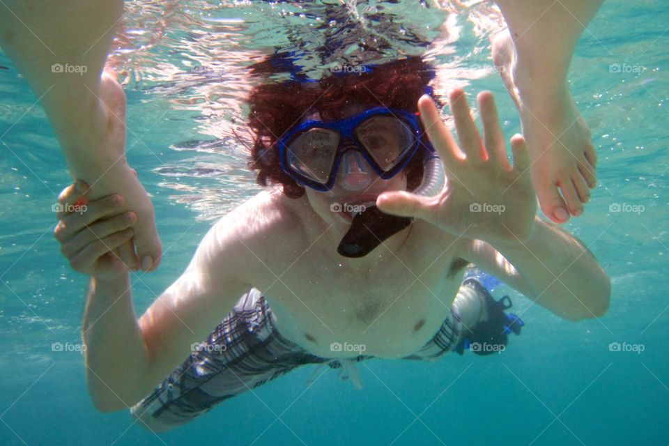 Underwater feet selfie 