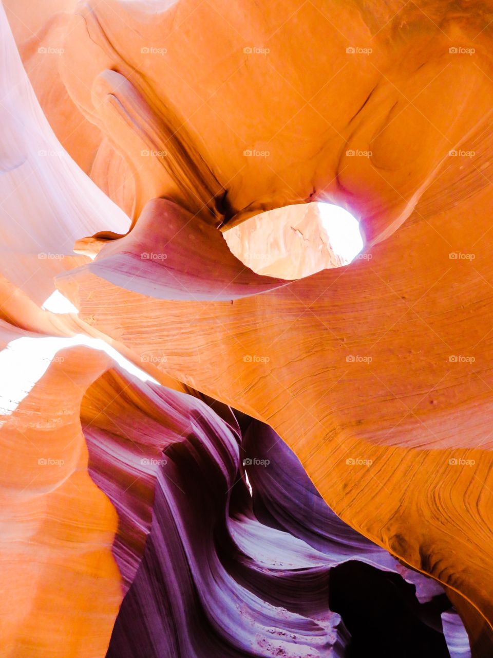 Low angle view of antelope canyon