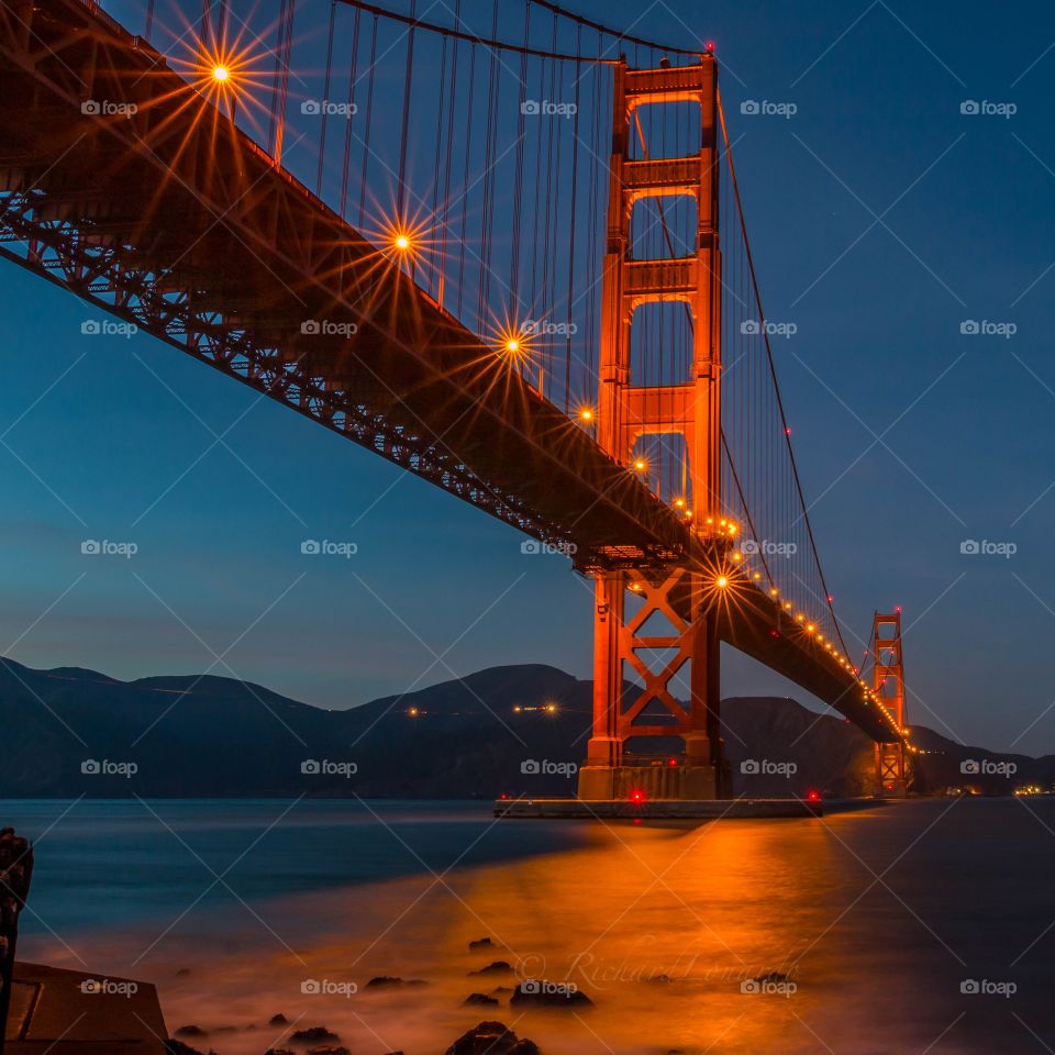 Golden Gate at night