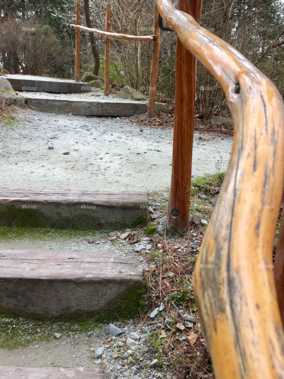 Wooden stair rail