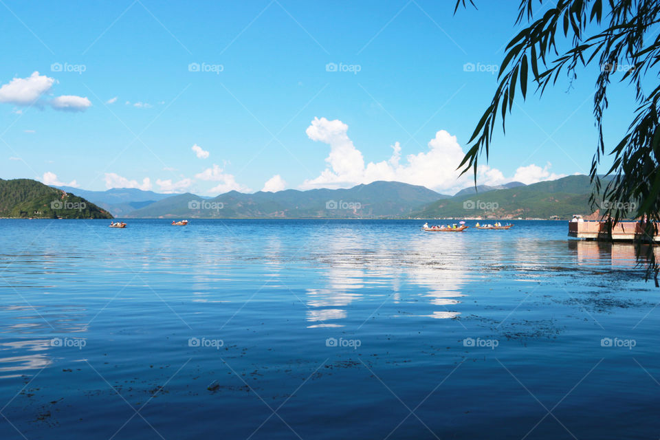 The scenery of LuGu lake, LiJiang, YunNan, china 
