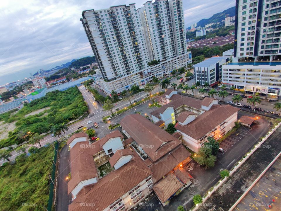 View From Above , Clicking From Our Home Balcony to Portrays the beauty of Penang City which meets country side simultaneously.