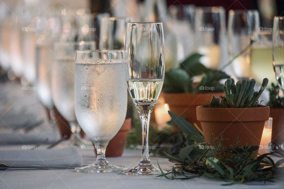 Romantic lighting at reception 