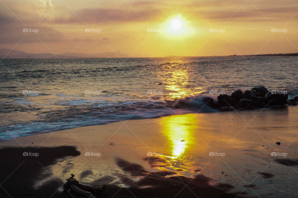 Sunset on the beaches of the Caribbean