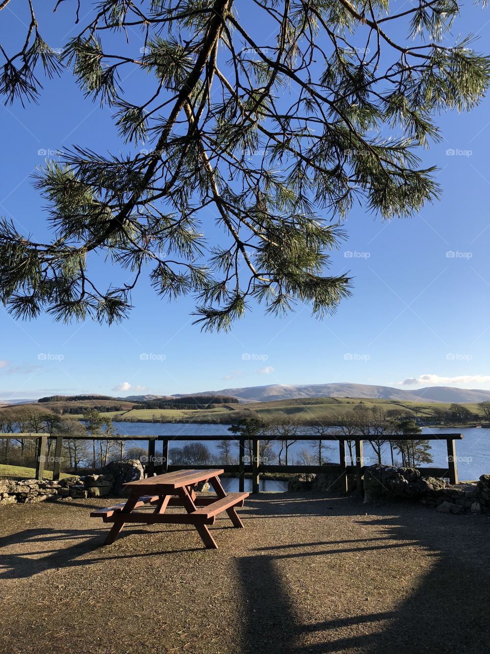 Picnic Table Near Killington Reservoir In Cumbria