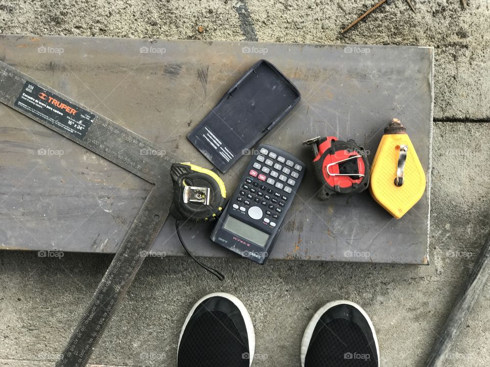 Construction site tools architect engineer