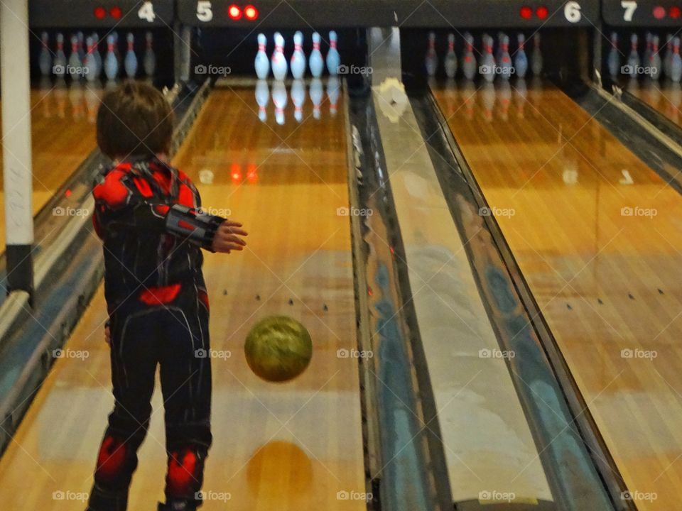 Boy In Bowling Alley