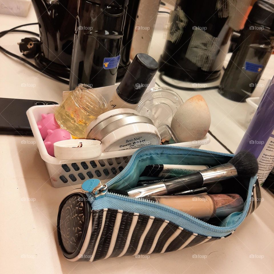 from the makeup room