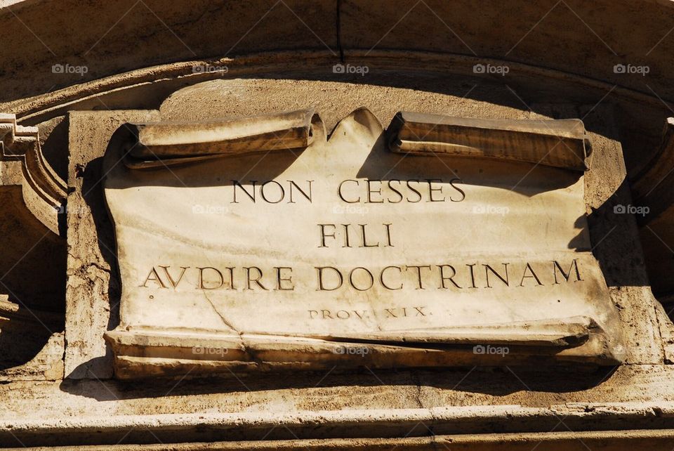 Latin words on building, Rome