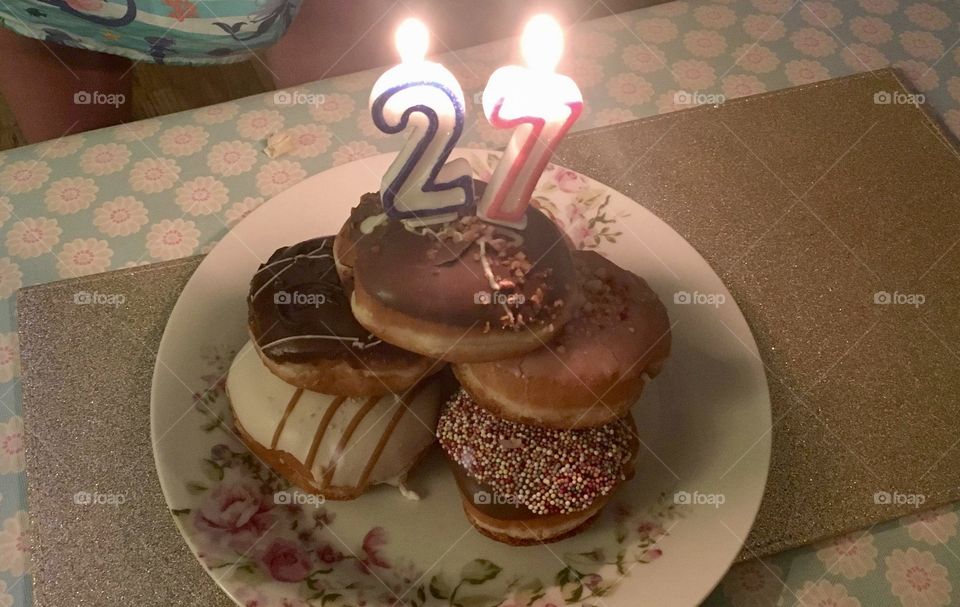Krispy Kreme birthday cake
