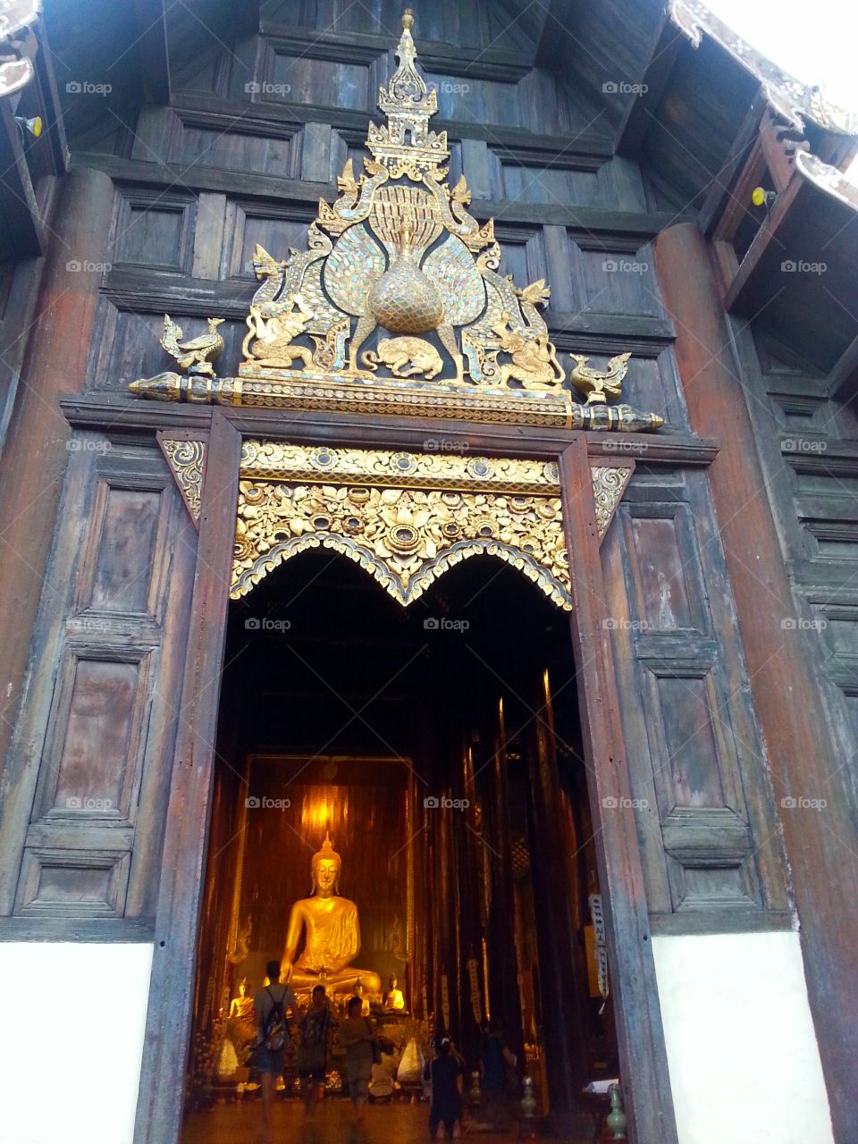 Doorway of Buddhist temple in Thailand