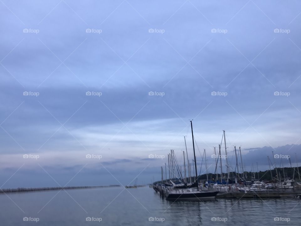 Cloudy day at the harbor 