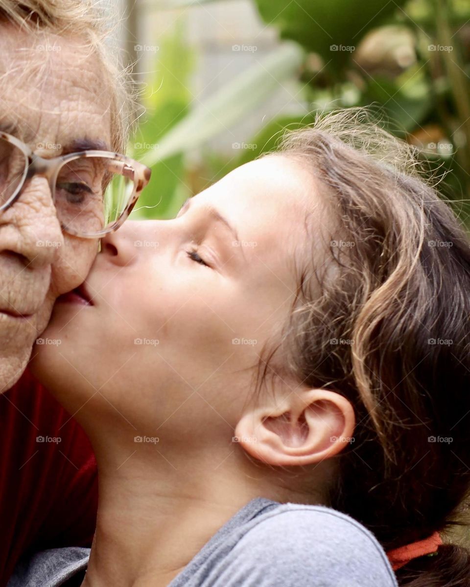 Affection between grandmother and granddaught