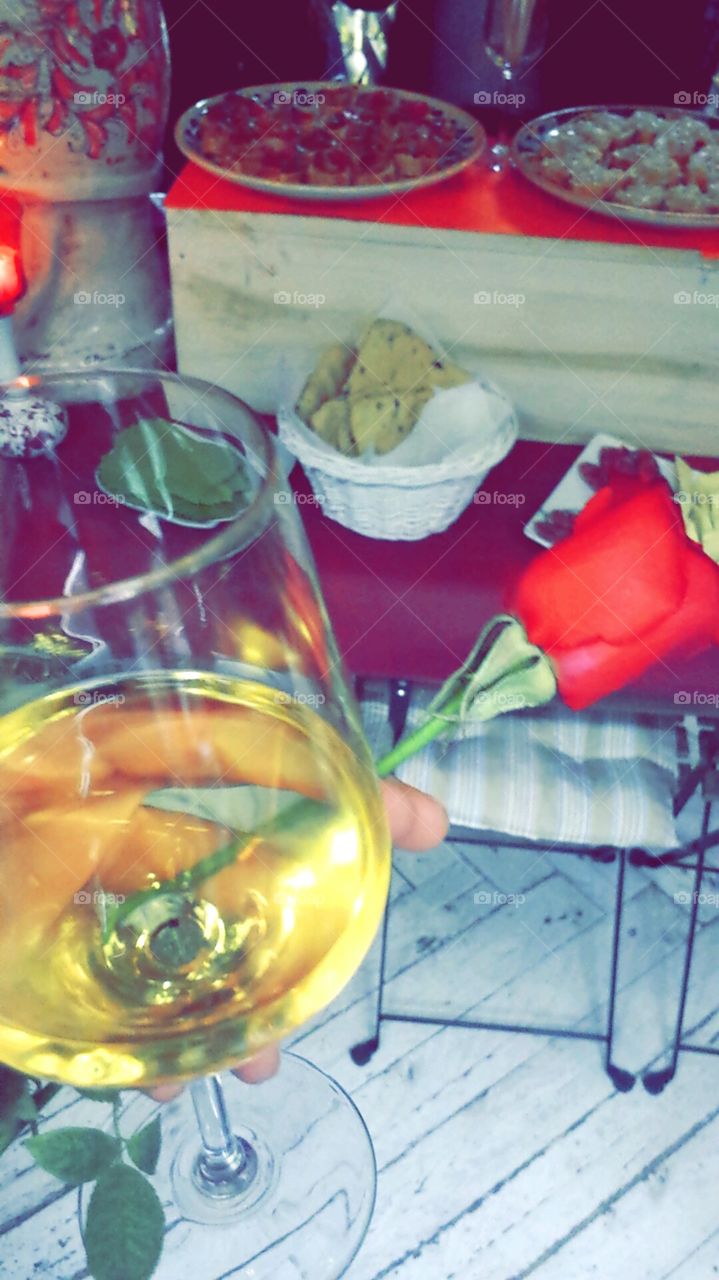Wine and rose