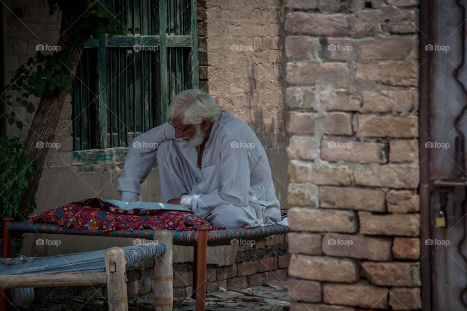 old Man reading Book