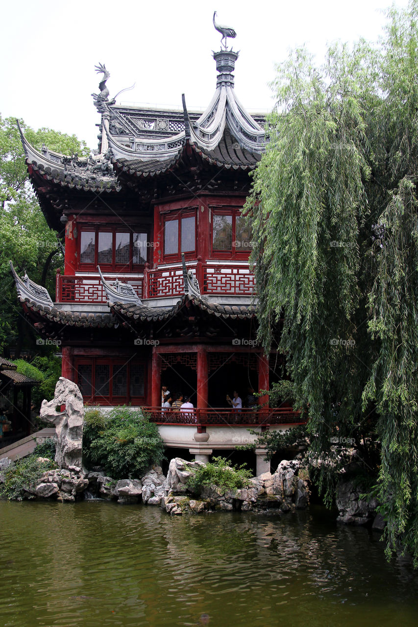 Traditional chinese house. traditional chinese house in yuyuan garden at shanghai, china