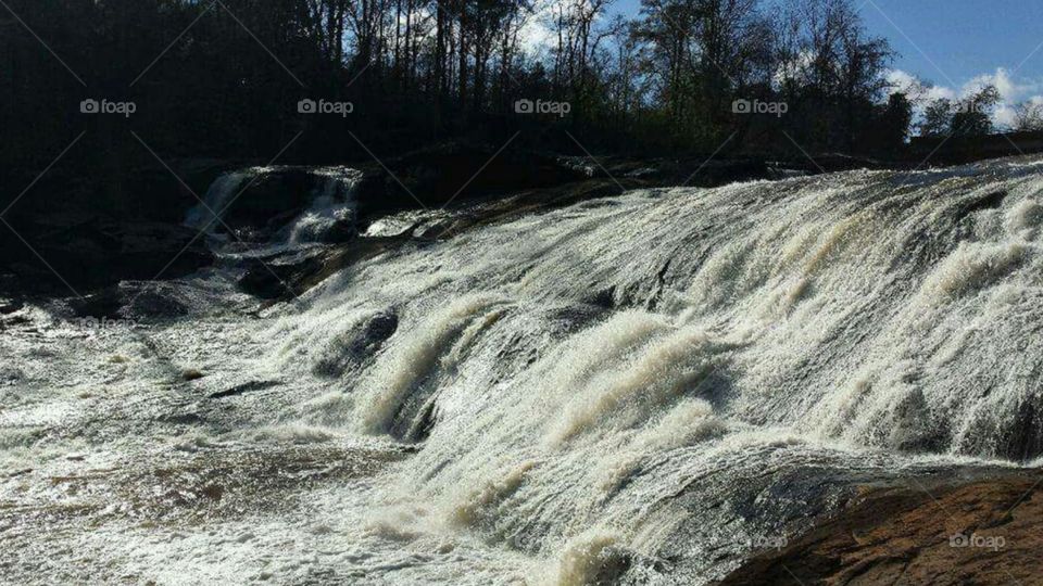 Waterfalls at the river