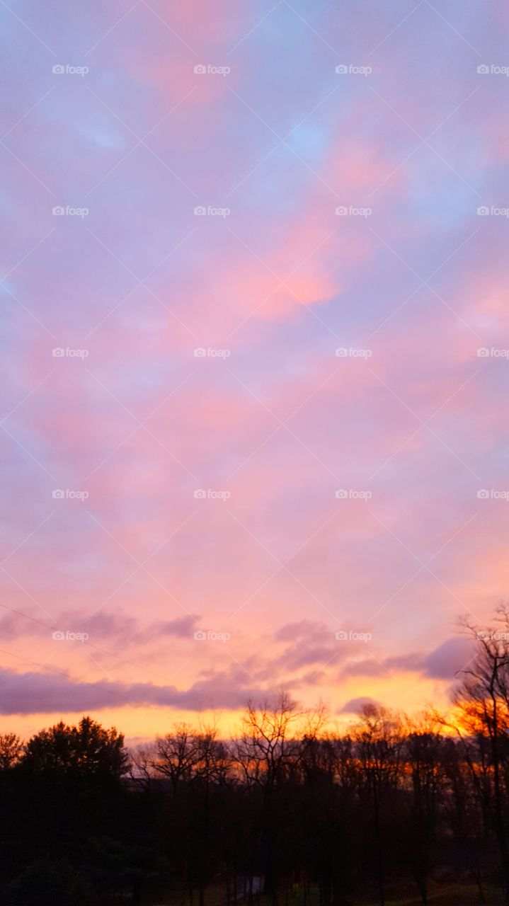 mountain sunrise in winter