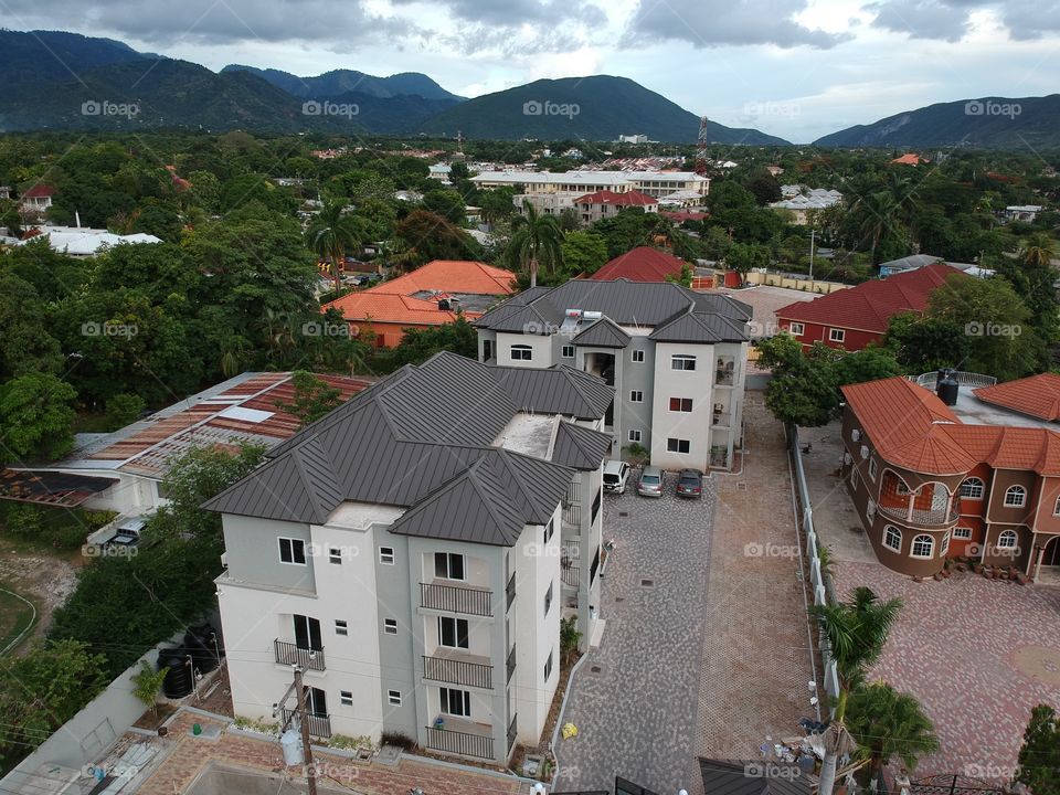New construction of apartments in Kingston Jamaica , location : Barbican Community facing east towards August Town 