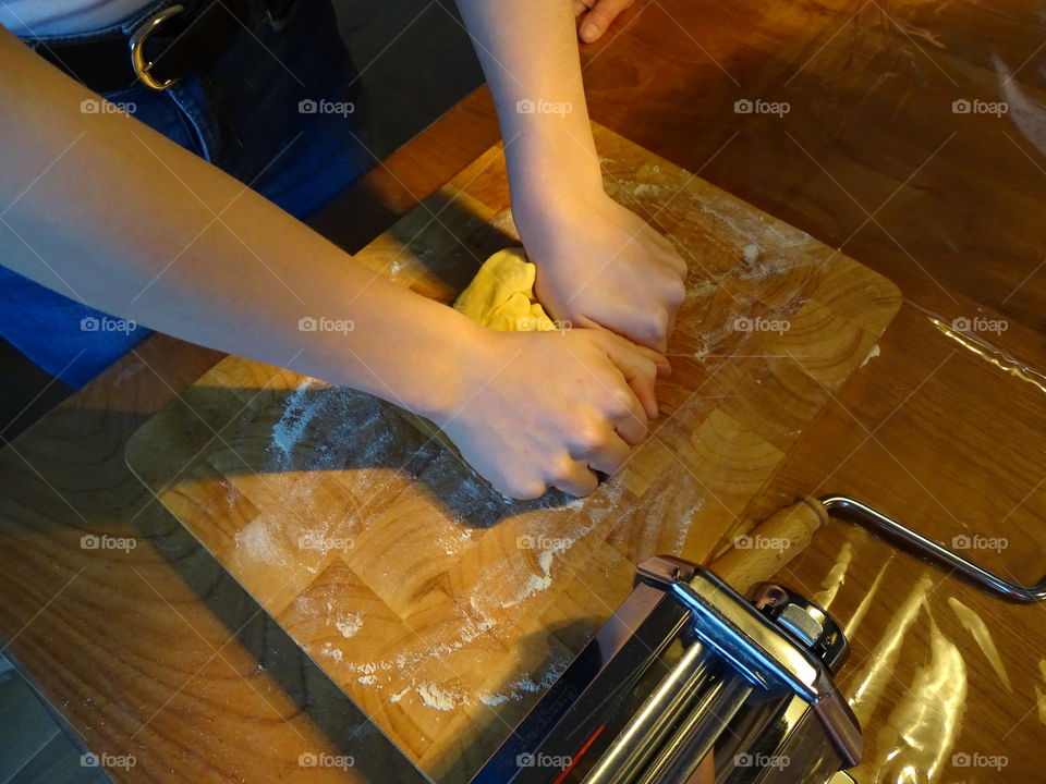 Kneading dough