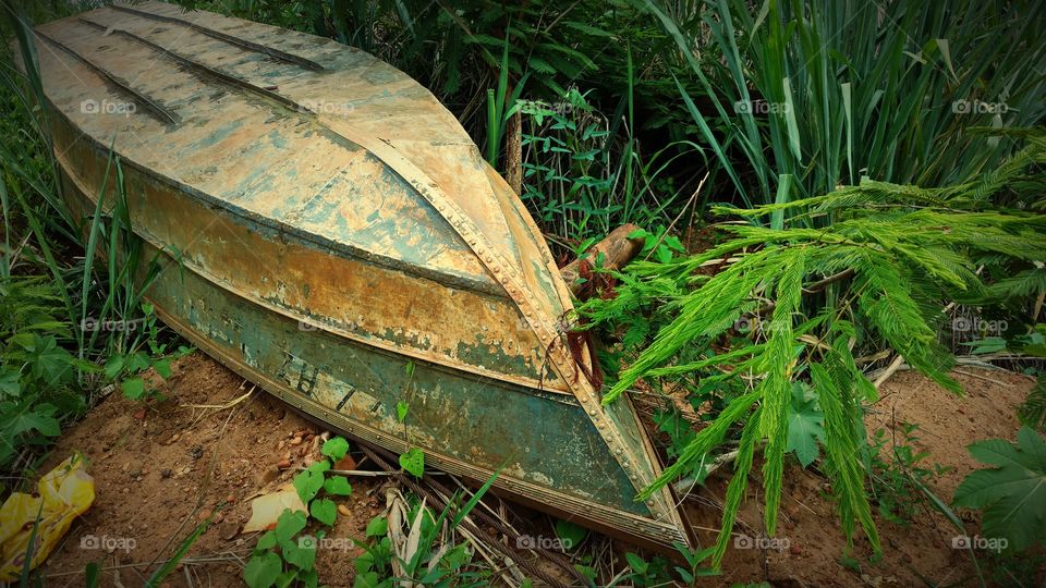 Um bote velho.