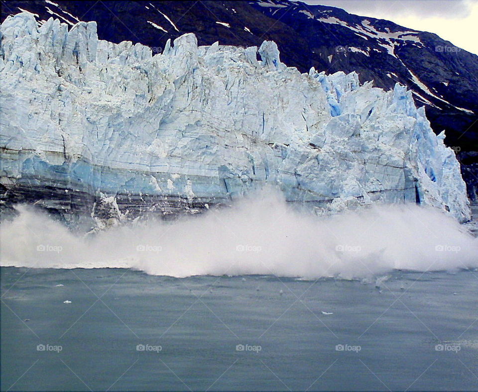 Glacier Calving. Glacier calving the results of their own. What a spectacular sight. And the sound was deafening.