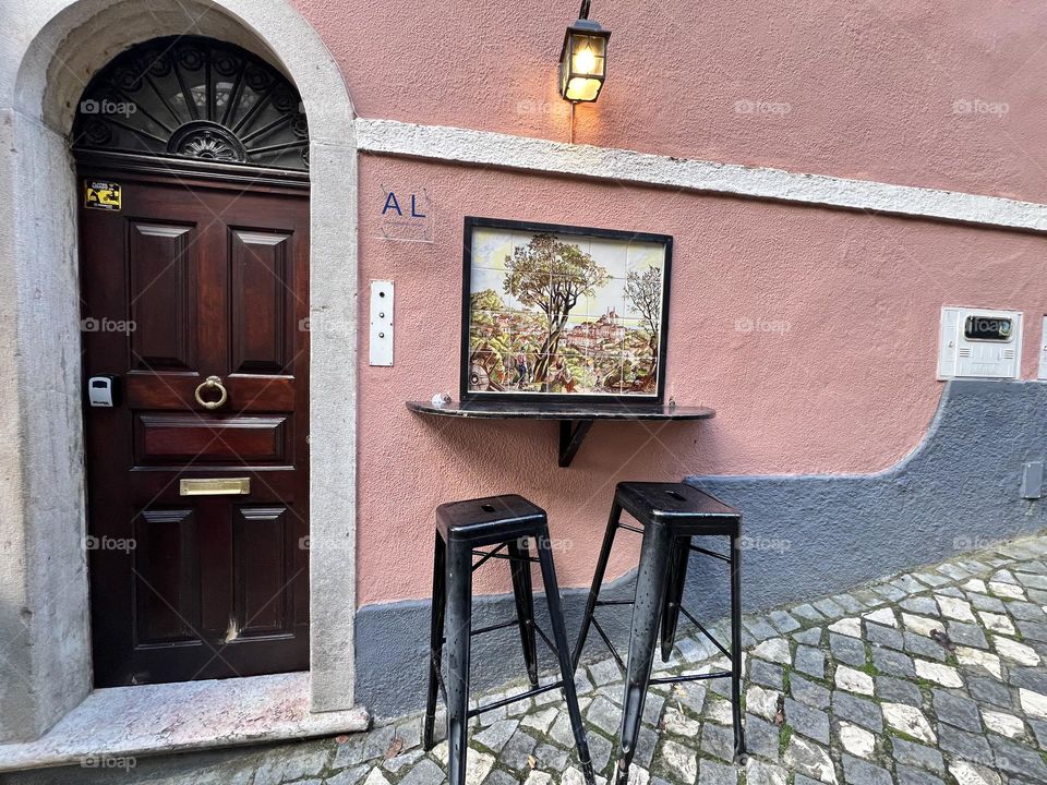 Colourful painting and wall