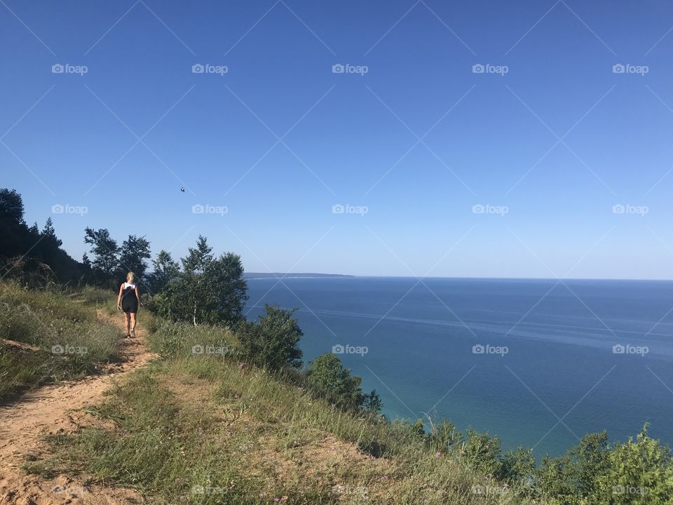 Mom hiking at Sleeping bear dunes!