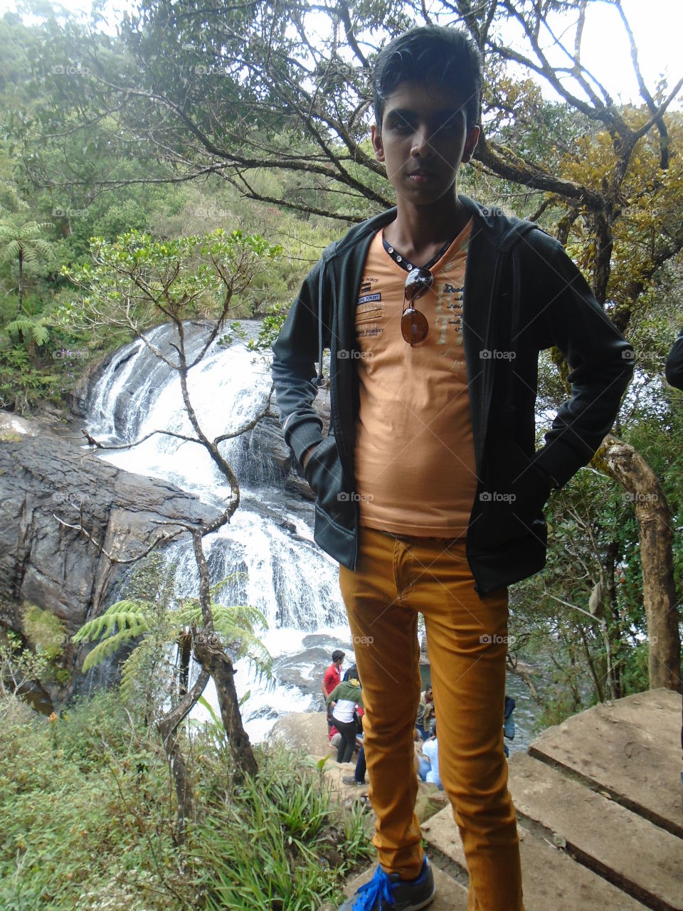 beautiful waterfall behind with me..