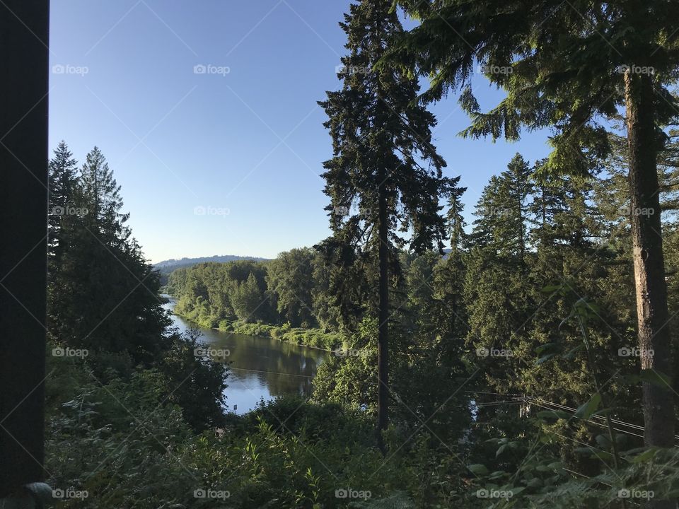 View of the Clackamas River in Oregon
