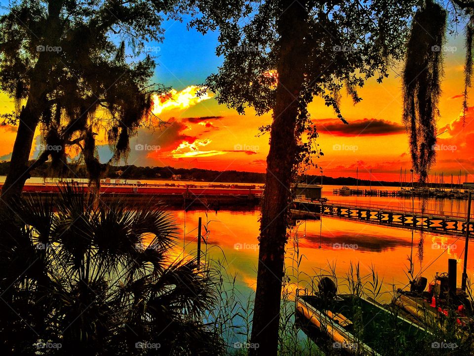 Delightful sunset . This sunset was captured on boggy bayou