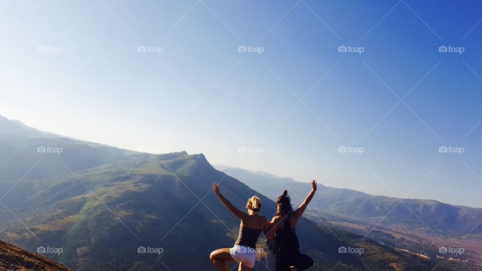 Posing and looking out over the valley