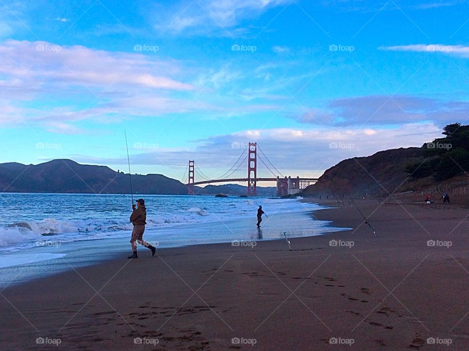 Fishing next to Golden Gate