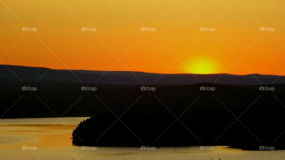 The sun went beyond the horizon leaving a glow