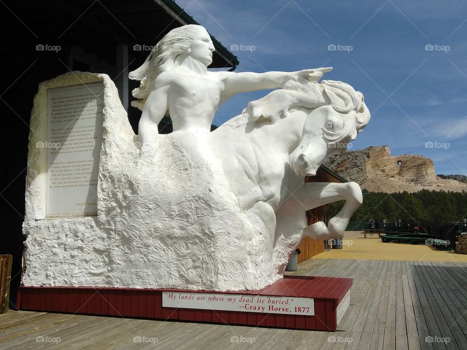 Crazy horse with Crazy horse in the background