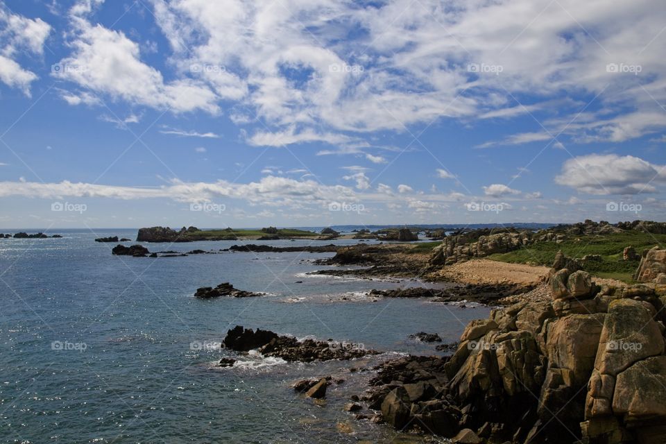 beach and rocks in brittany